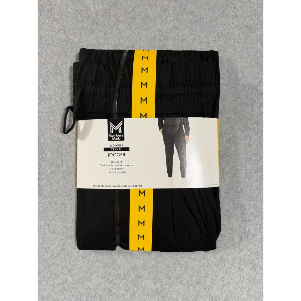 Member's Mark Womens Travel Jogger Black Relaxed Fit Size Medium M 8-10